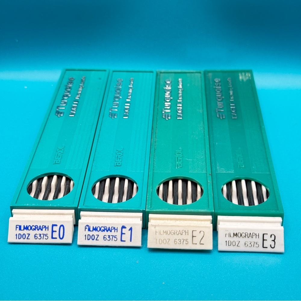 Vintage Berol Eagle Turquoise Filmograph Leads Set E0 E1 E2 E3 NOS Drafting